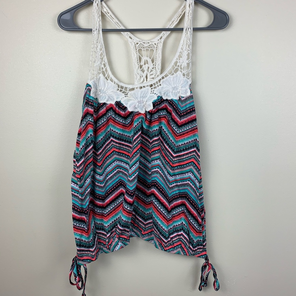 🔥3/15 No Boundaries Floral Racerback Crochet Top